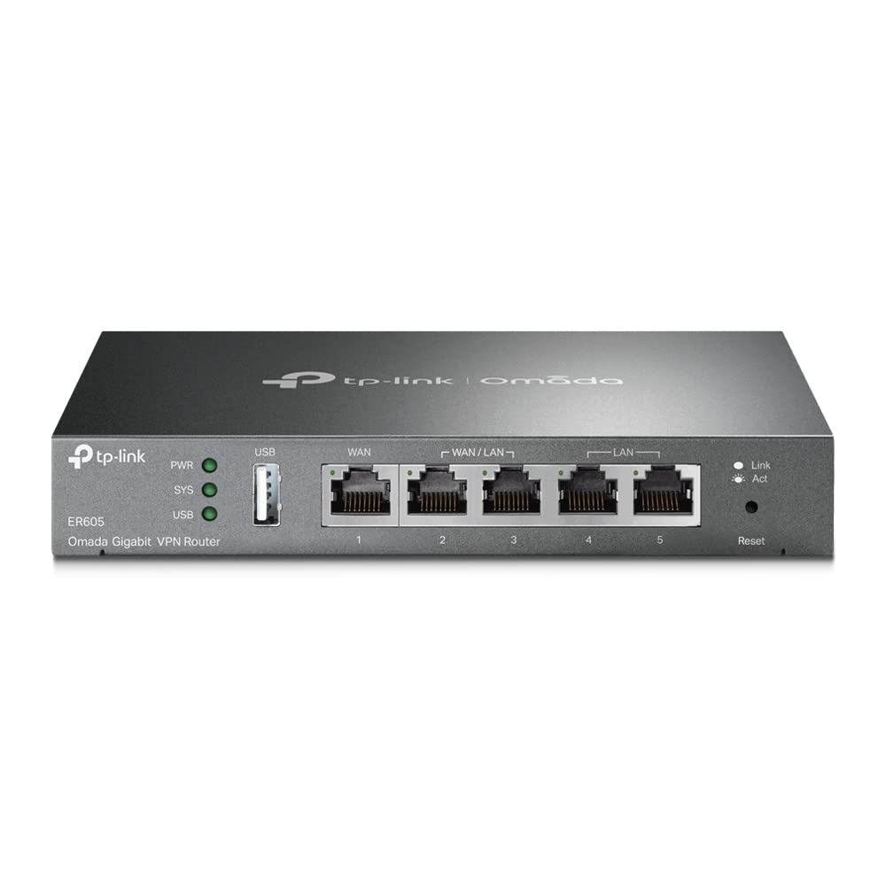 TP-Link Omada ER605 Gigabit VPN Multi-WAN Wired Single Band Router Gateway - Black