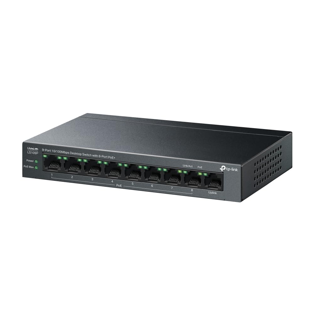 TP-Link Omada LS109P 9 Port 10/100Mbps Desktop Switch with 8-Port PoE+