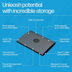 HP P900 1TB Portable SSD USB 3.2 Gen 2 External Solid State Drive - Black