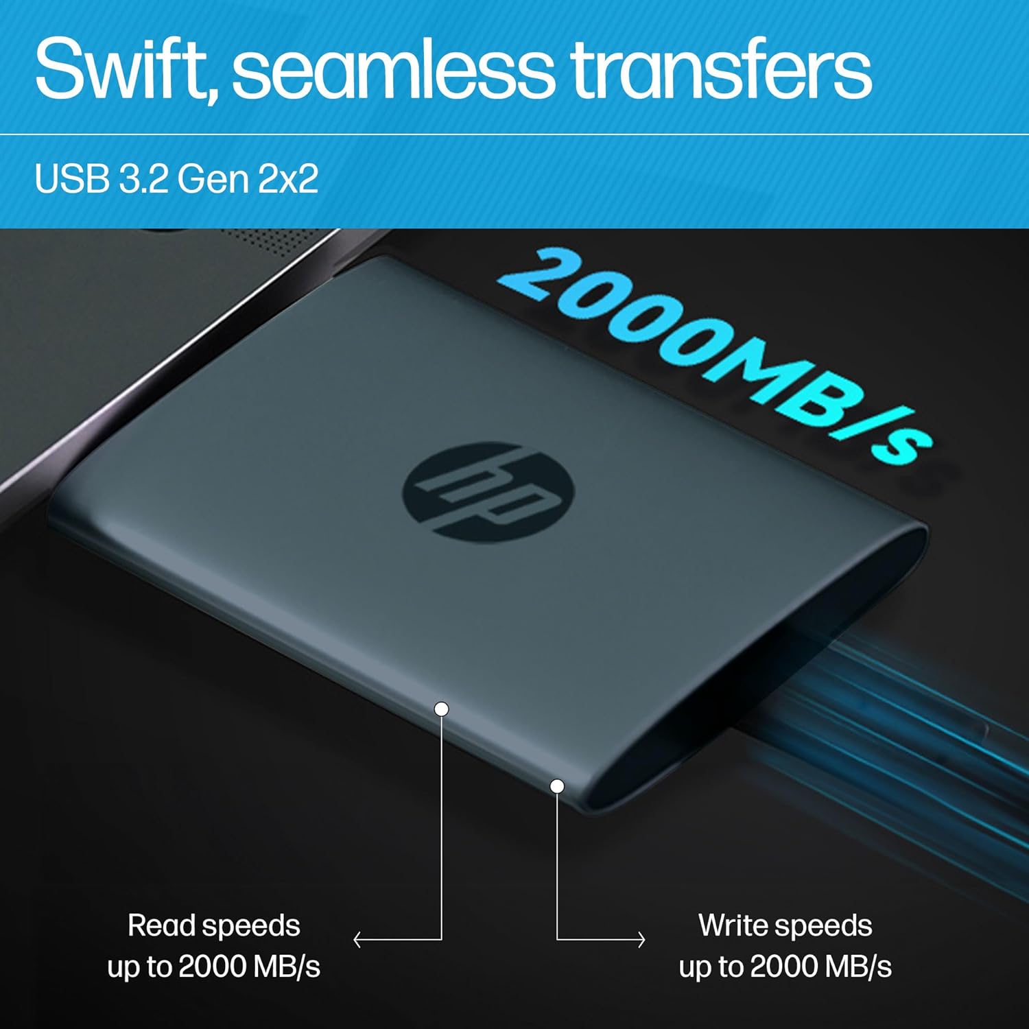 HP P900 1TB Portable SSD USB 3.2 Gen 2 External Solid State Drive - Black