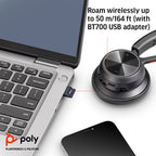 Poly Voyager 4320-M Microsoft Teams Certified Bluetooth Wireless Headset with Charging Stand - Black