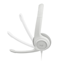 Logitech H390 USB Wired Headphone with Noise Cancelling Rotatable Mic- Off White