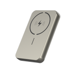 Click 10000mAh 15W Slim Magnetic Wireless Powerbank with Natural Titanium Finish for iPhone