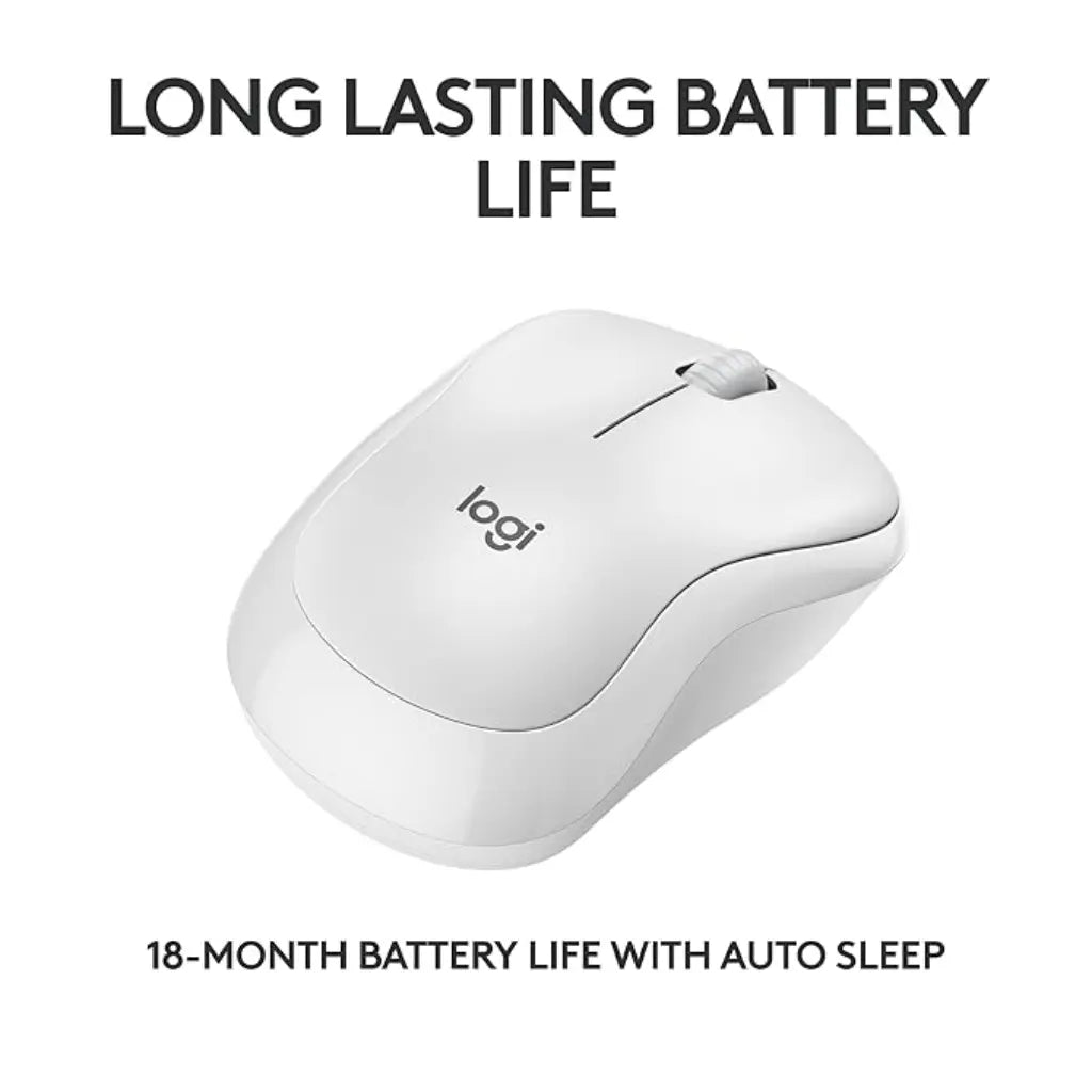 Logitech M240 Silent Bluetooth Wireless Mouse Compact Design - Off White