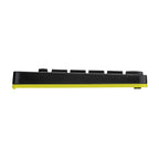 Black and yellow electronic keyboard controller on a white background
