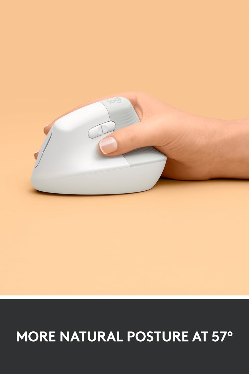 Logitech Ergo Series Lift Vertical Bluetooth Wireless 4000 DPI Optical Mouse - Off White