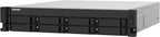QNAP NAS device with multiple drive bays on a white background