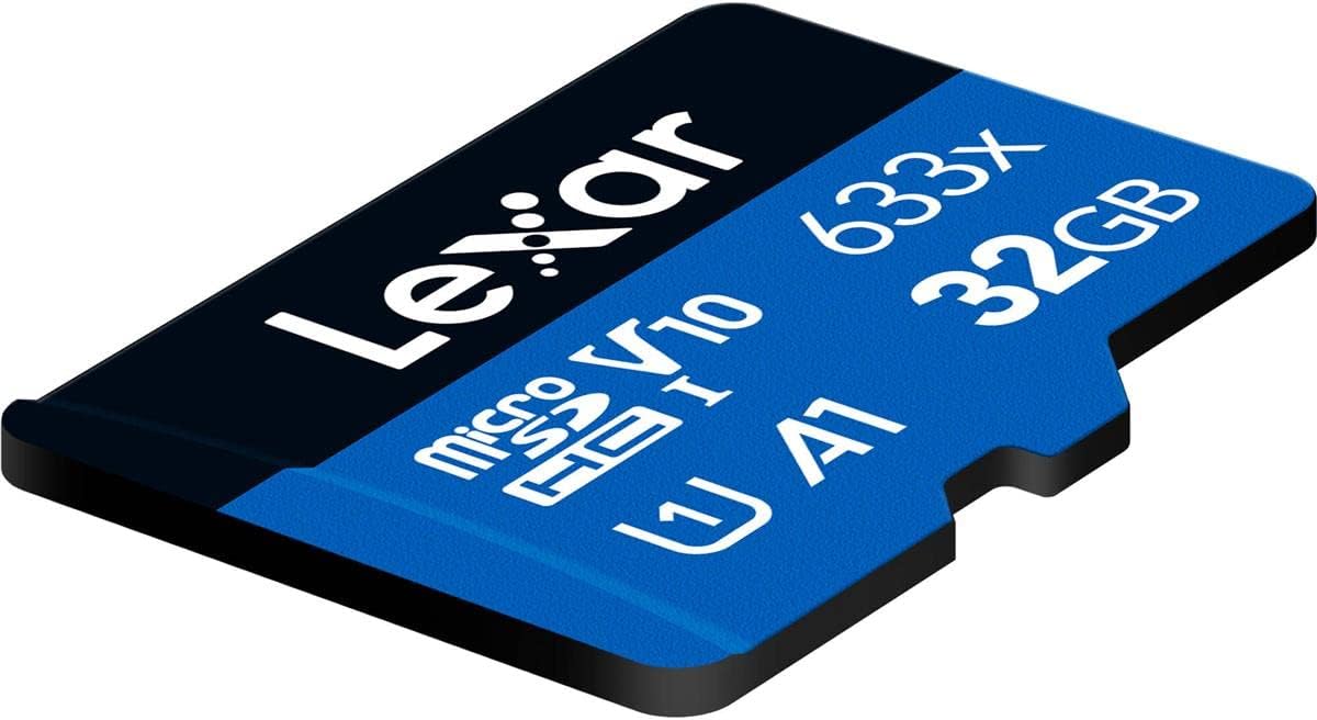 Lexar High-Performance 633x 32GB microSDHC UHS-I Card w/ SD Adapter, Up To 100MB/s Read, for Smartphones, Tablets, and Action Cameras