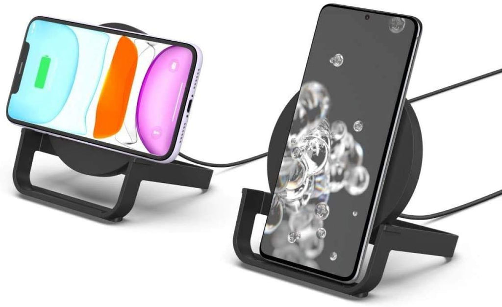 Playa By Belkin Qi-Certified 10W/7.5W Usb Wireless Charging Stand For Cellular Phones(Iphone 12/Mini/12 Pro/12 Pro Max, Samsung Galaxy S9/+, S8/+, Note 8 And More), No Power Adapter (Required)-Black