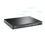 TP-Link JetStream TL-SG3428XMP 24 Port Gigabit 4-Port 10GE SFP+ L2+ Managed Switch with 24-Port PoE+