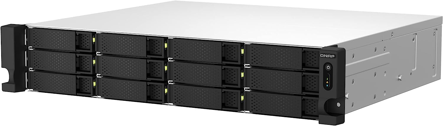 Network Attached Storage (NAS) device with multiple drive bays on a white background