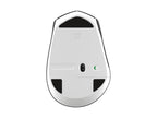 White computer mouse with black accents on a white background