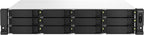 Server rack with multiple hard drives on a white background