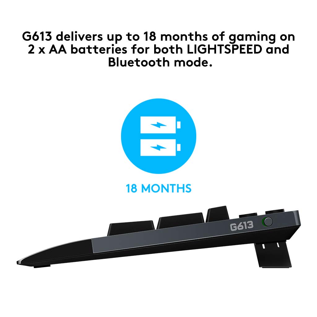 Logitech G613 Wireless Mechanical Gaming Keyboard with Lightspeed Technology and Romer-G Switches