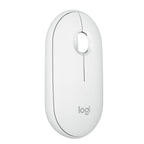 White computer mouse with Logitech logo on a white background