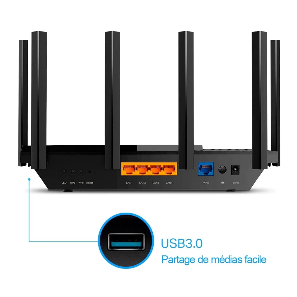 TP-Link AX5400 Archer AX73 Dual-Band 6-Stream Gigabit Wi-Fi 6 Router - Black