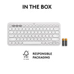 Logitech Pebble Keys 2 K380s Multi Device Bluetooth Wireless Keyboard - Tonal White