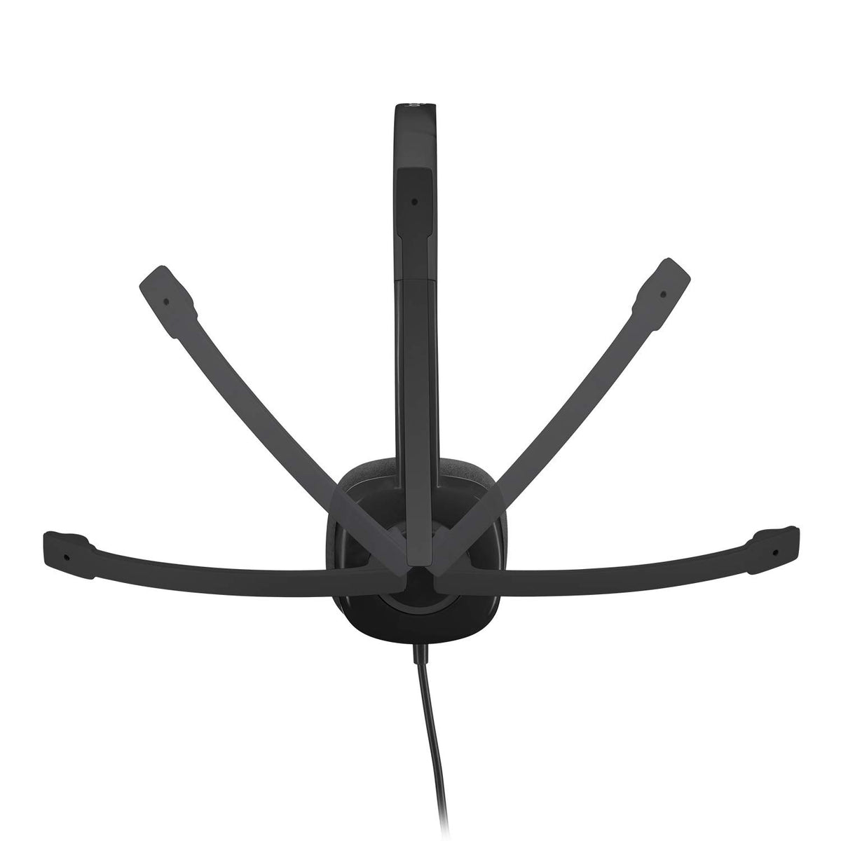 Black ceiling fan on a white background