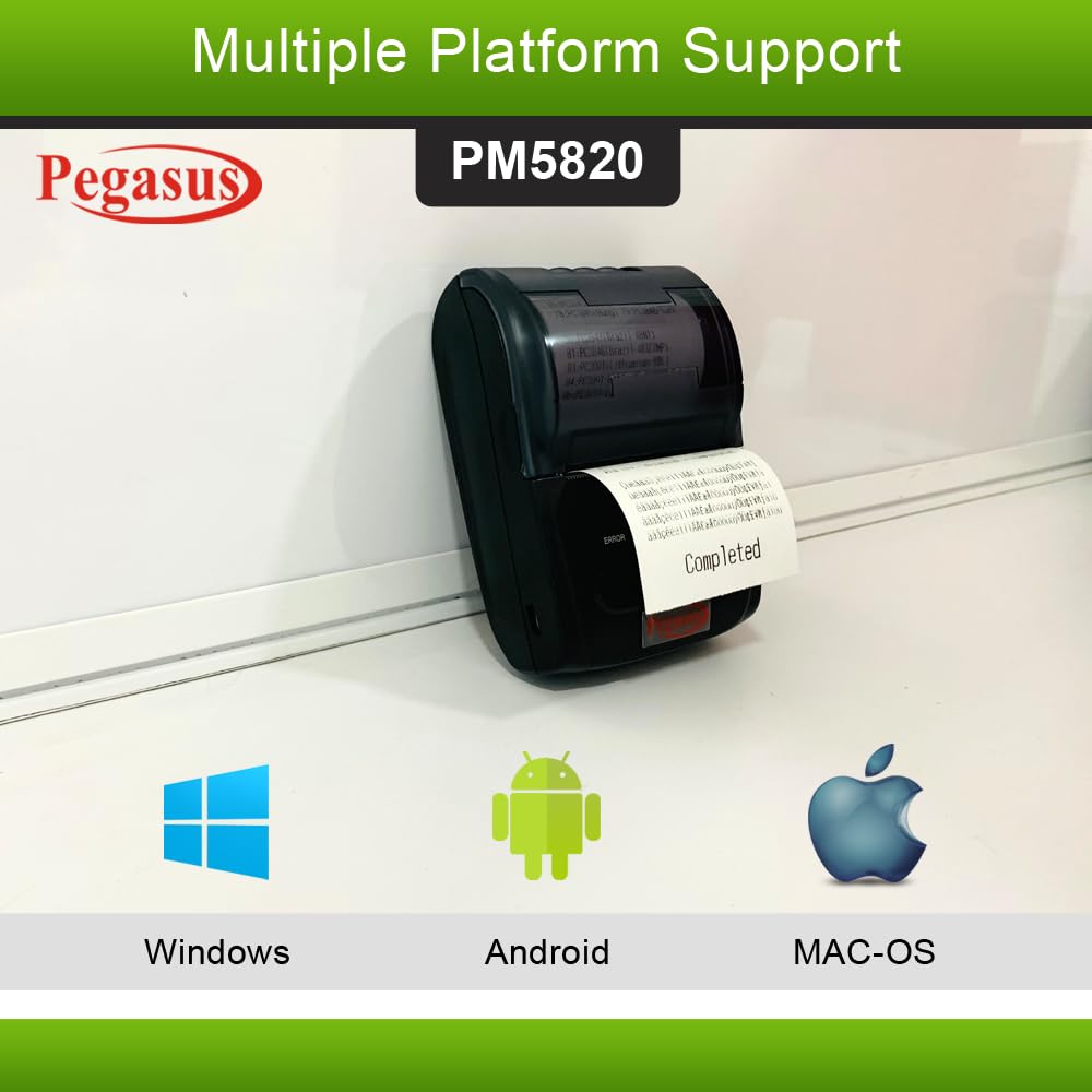 PEGASUS PM5820 58mm Portable Bluetooth Thermal Receipt Printer