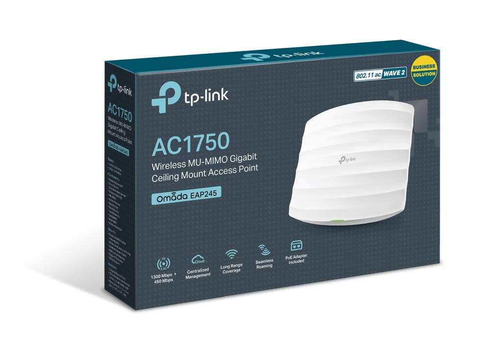 TP-Link EAP245 AC1750 Wireless MU-MIMO Gigabit Ceiling Mount Access Point
