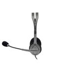 Headset with microphone on a white background