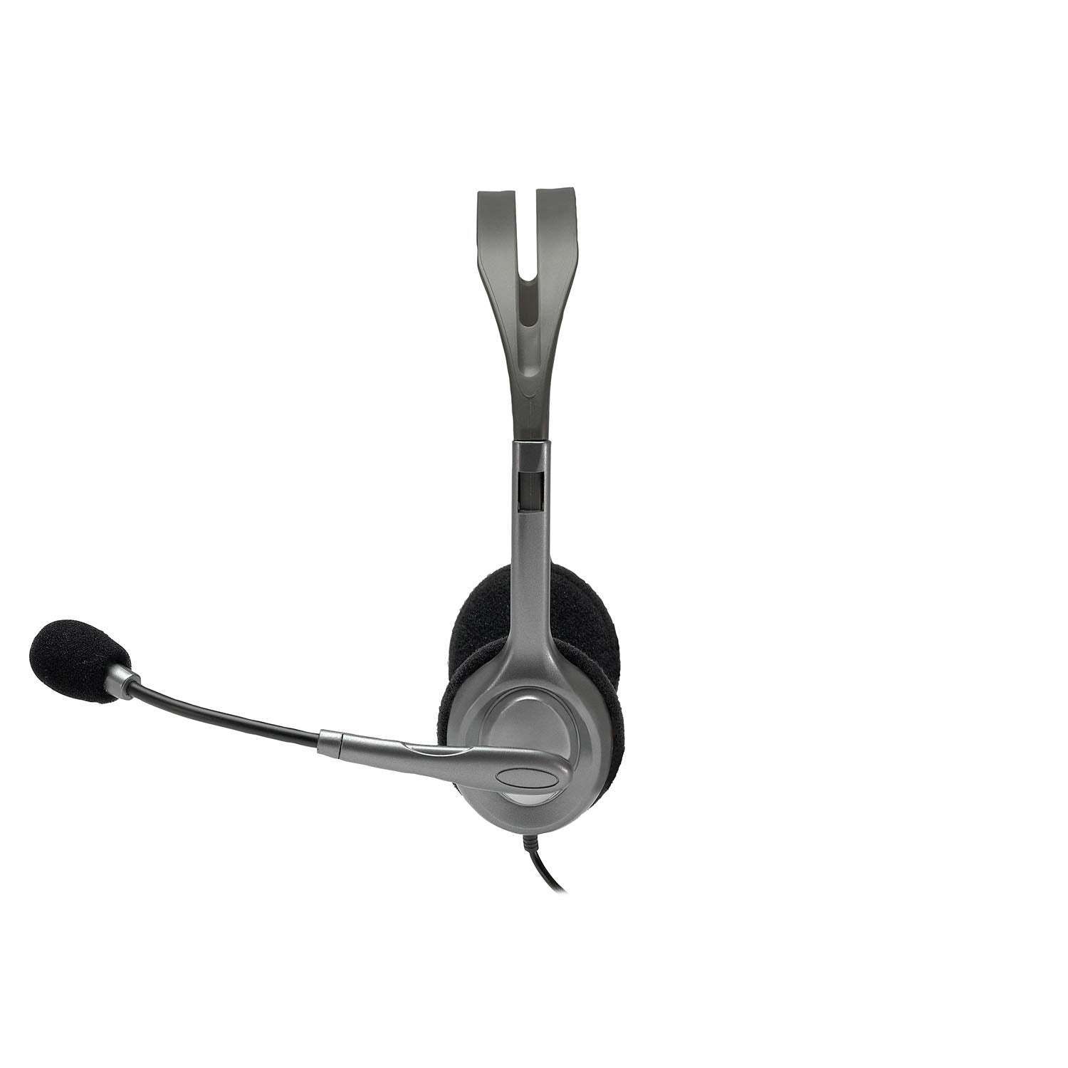 Headset with microphone on a white background