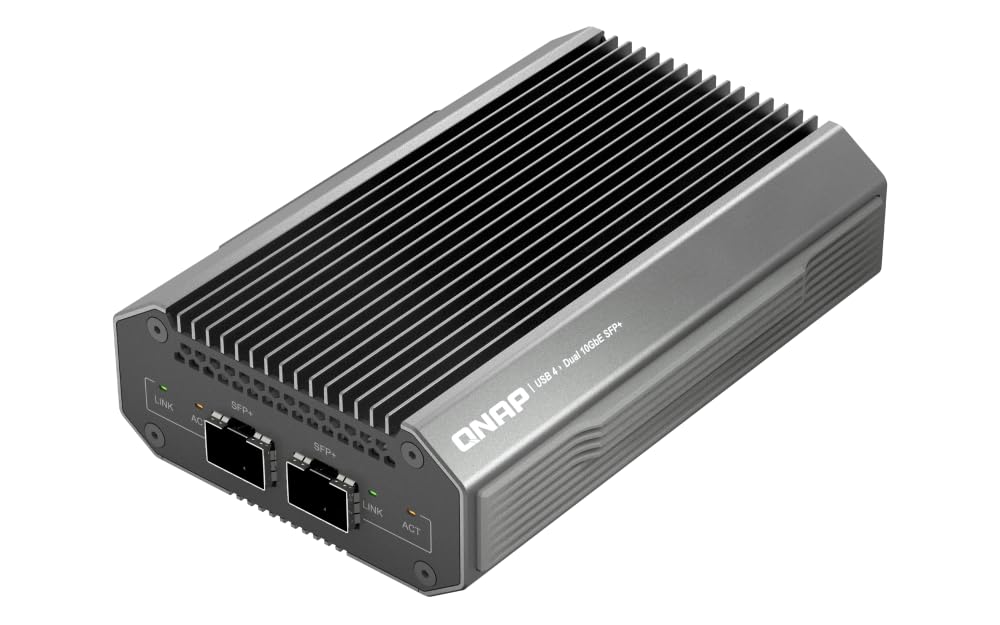 A compact industrial networking device with a ribbed metal heatsink top, featuring two RJ45 Ethernet ports on the front, branded with ONAP.