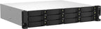 Server rack with multiple hard drive bays on a white background