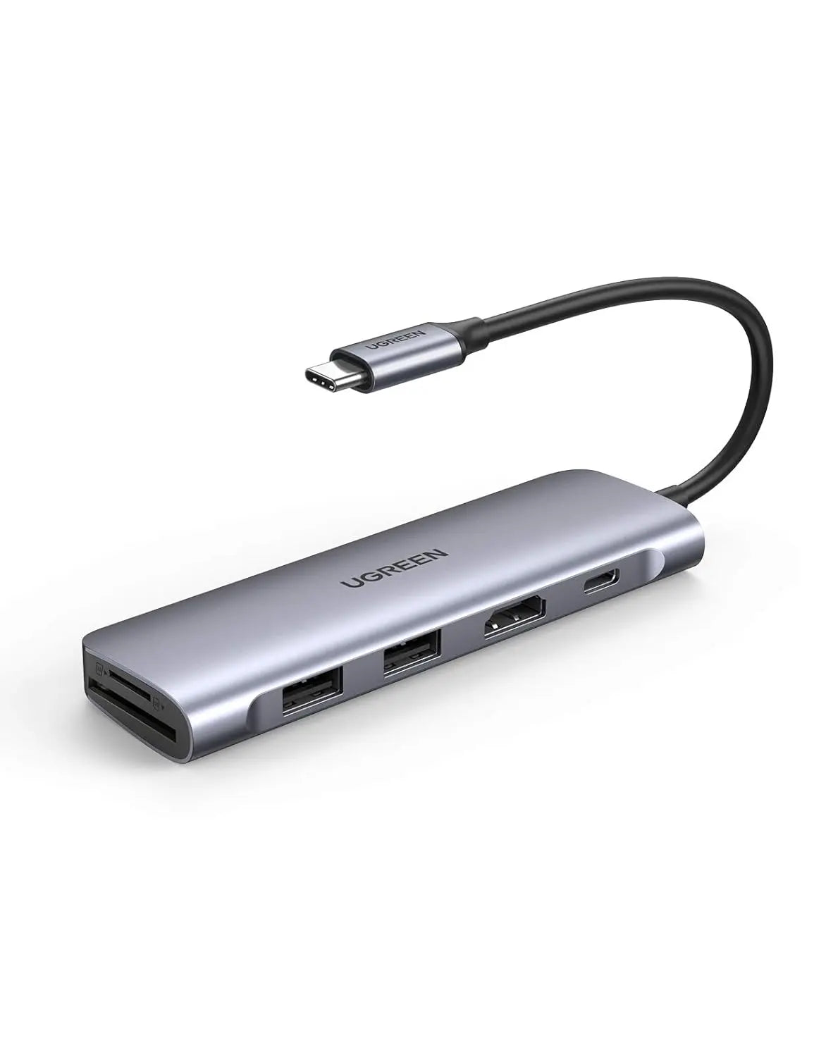 UGREEN 6-in-1 Type C Docking Station HDMI 4K 2 USB 3.0 SD TF Card Reader 100W PD MacBook Pro Air Galaxy Note S10 (70411)