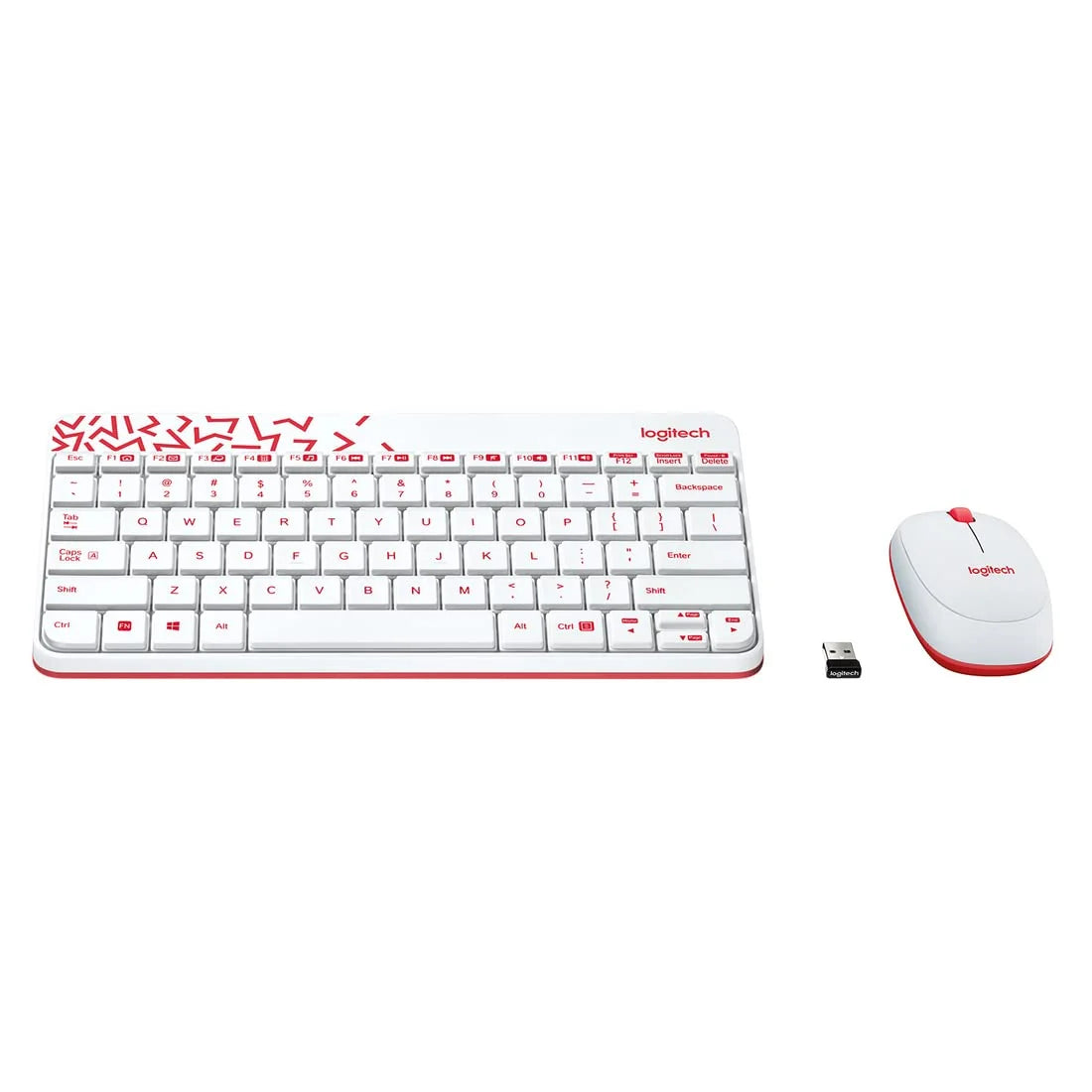 Logitech keyboard and mouse set on a white background