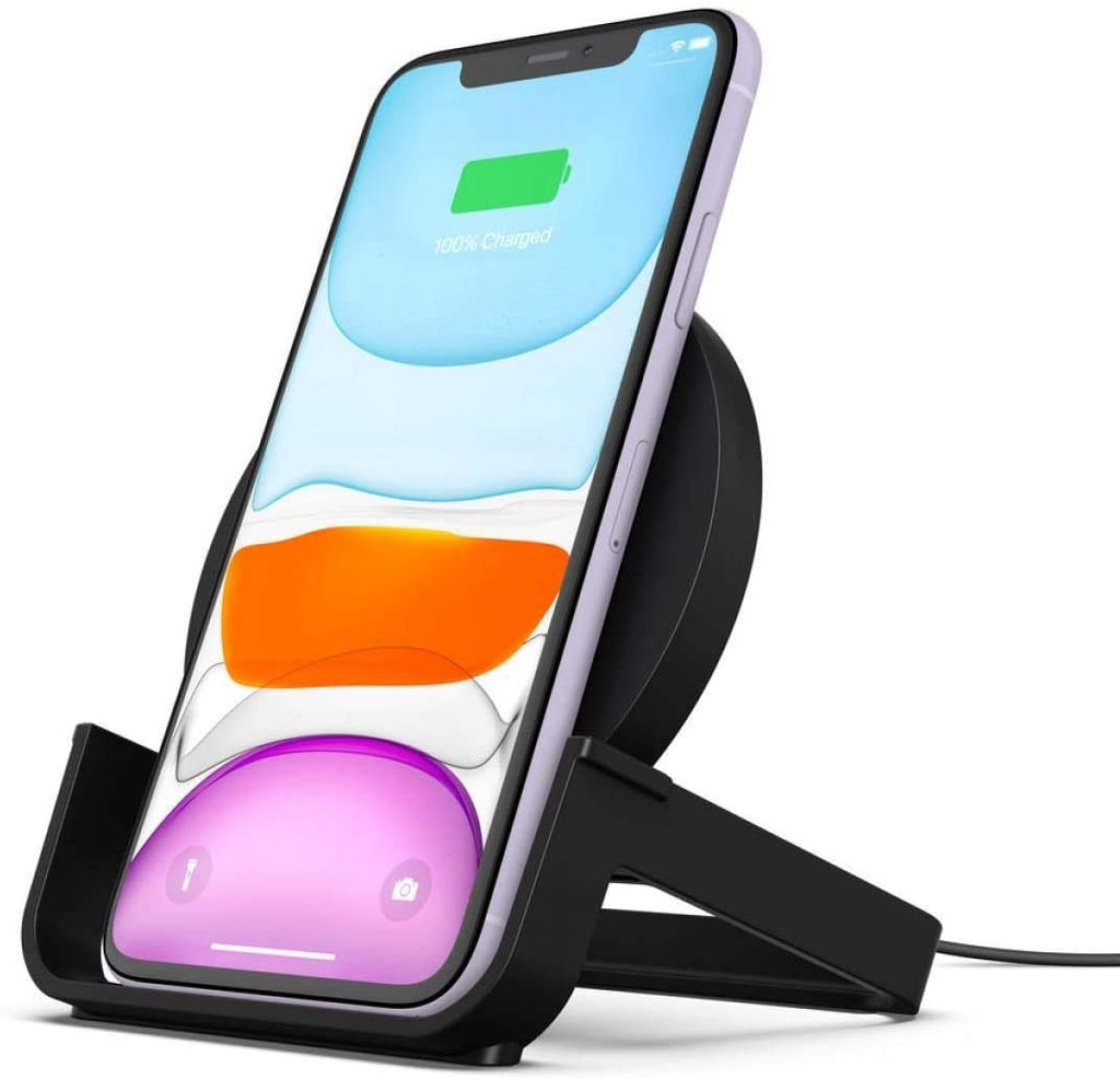 Playa By Belkin Qi-Certified 10W/7.5W Usb Wireless Charging Stand For Cellular Phones(Iphone 12/Mini/12 Pro/12 Pro Max, Samsung Galaxy S9/+, S8/+, Note 8 And More), No Power Adapter (Required)-Black