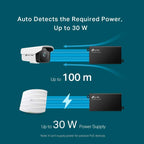TP-Link TL-POE160S 30W Up to 100 Meters PoE+ Adapter/Injector - Black