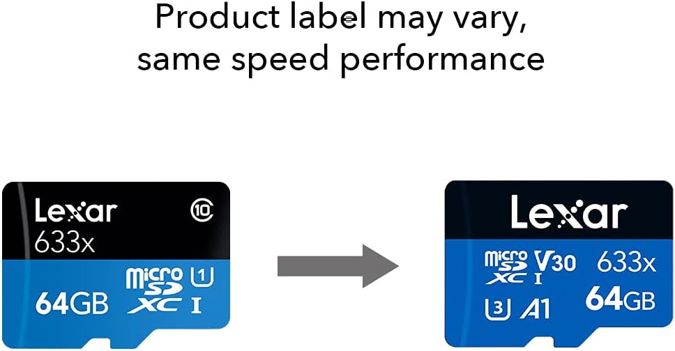 Lexar High-Performance 633x 32GB microSDHC UHS-I Card w/ SD Adapter, Up To 100MB/s Read, for Smartphones, Tablets, and Action Cameras