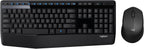 Logitech keyboard and mouse set on a white background