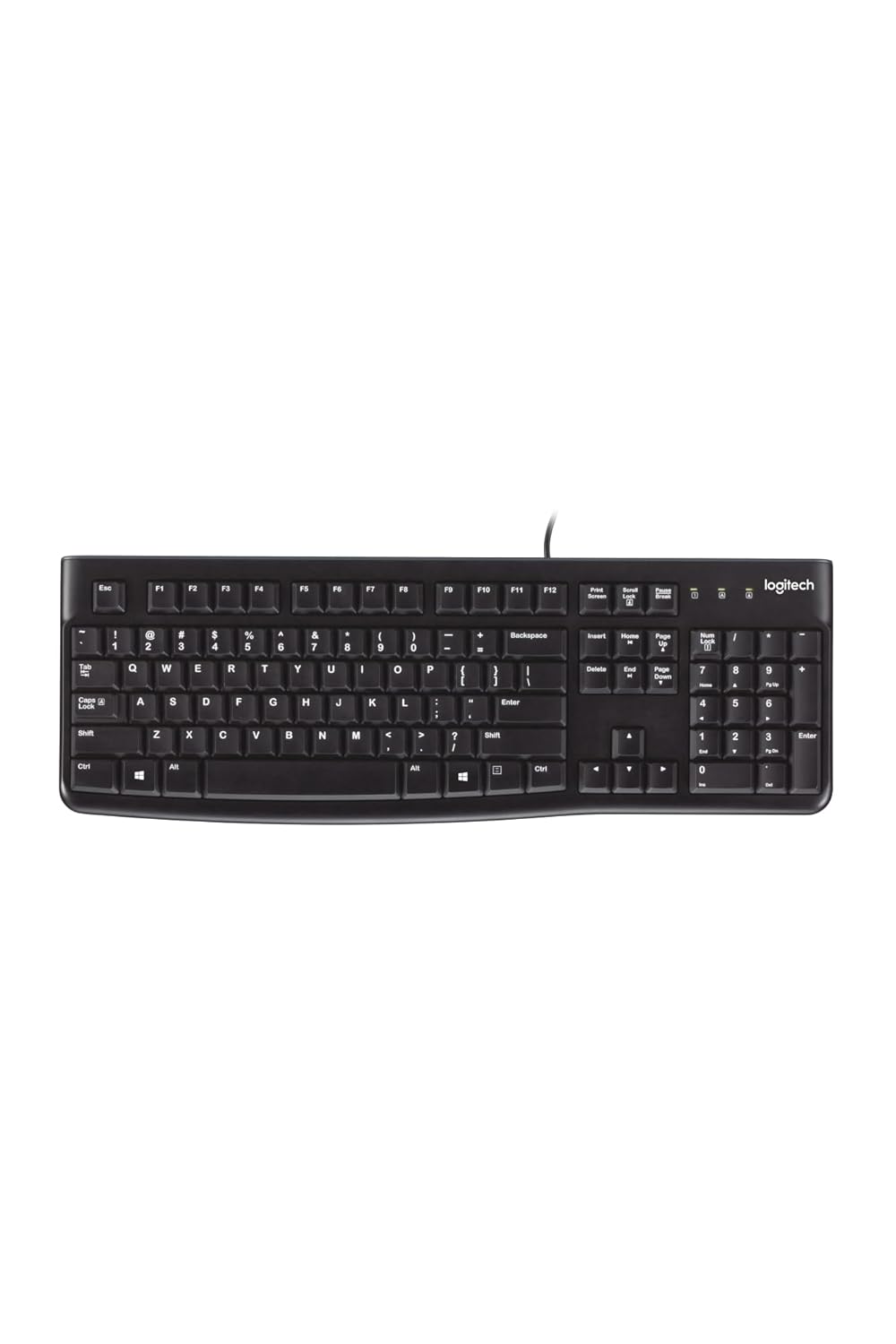 Black keyboard on a white background