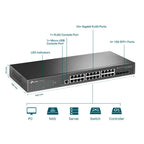 TP-Link TL-SG3428X Omada 24 Port L2+ Smart Managed Switch with 4 x 10GE SFP+ Slots
