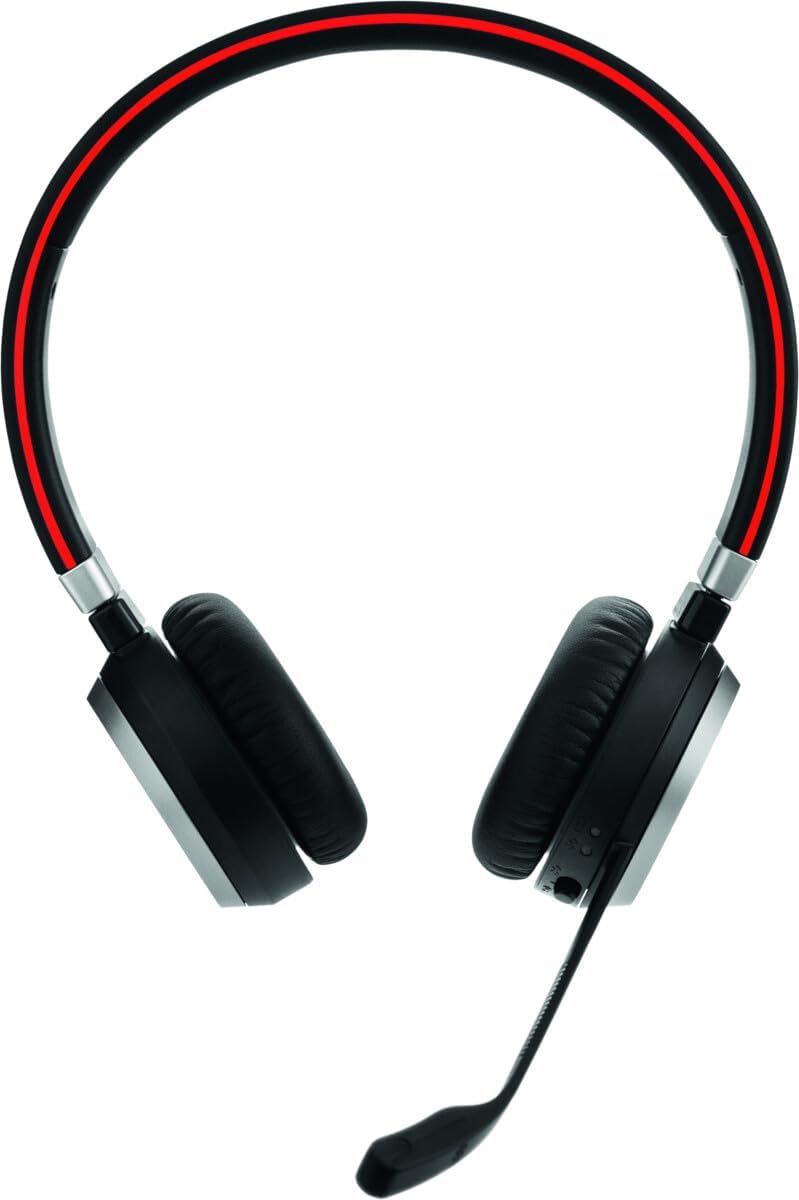 JABRA EVOLVE 65 SE MS UC DUO Bluetooth Wireless Passive Noise Cancellation Stereo Headset with Mic - Black