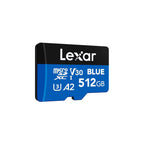 Lexar Blue Micro SD Card Up to 160MB/s, microSDXC UHS-I Memory Card with SD Adapter, C10, U3, A2, V30, Full HD, 4K UHD, High Speed TF Card