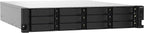 Black storage server with multiple drive bays on a white background