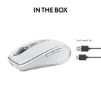 White computer mouse with USB and Type-C cables on a white background