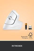 Logitech Ergo Series Lift Vertical Bluetooth Wireless 4000 DPI Optical Mouse - Off White
