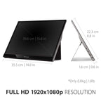 ViewSonic VG1655 16” 60Hz FHD USB Type-C IPS Panel Portable Business Monitor with Speakers