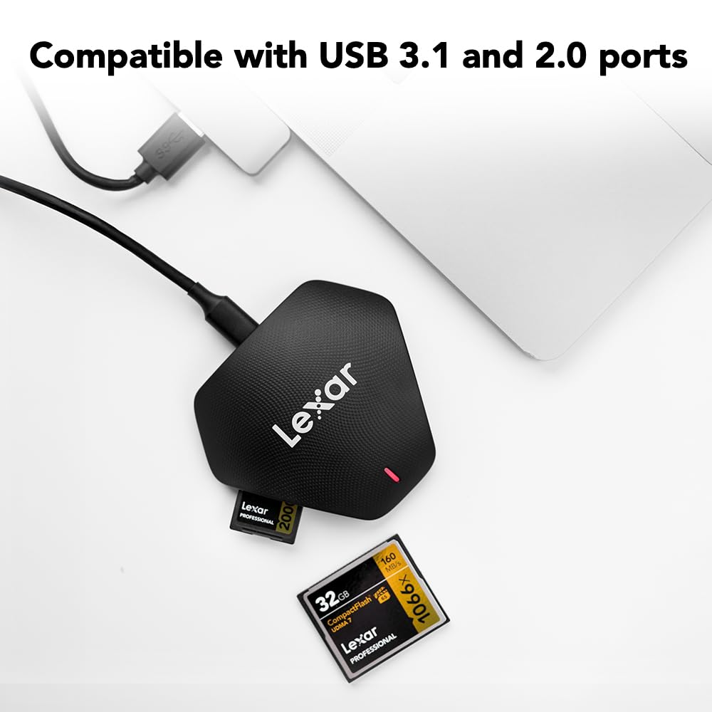 Lexar Professional Multi-Card 3-in-1 USB 3.1 Reader (LRW500URBNA)