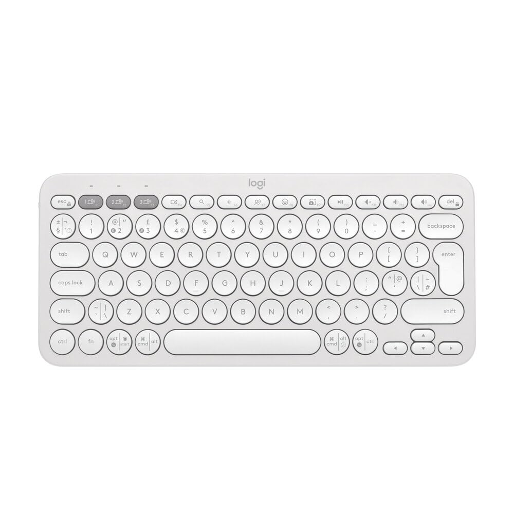 Logitech Pebble Keys 2 K380s Multi Device Bluetooth Wireless Keyboard - Tonal White