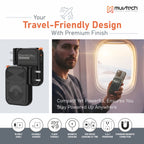 Travel Mate 10000mAh Power Bank with Built-in Wall Plug, 15W Wireless Charging, Dual USB Ports (USB-A + USB-C), Surge Protection, Fast Charging Portable Charger