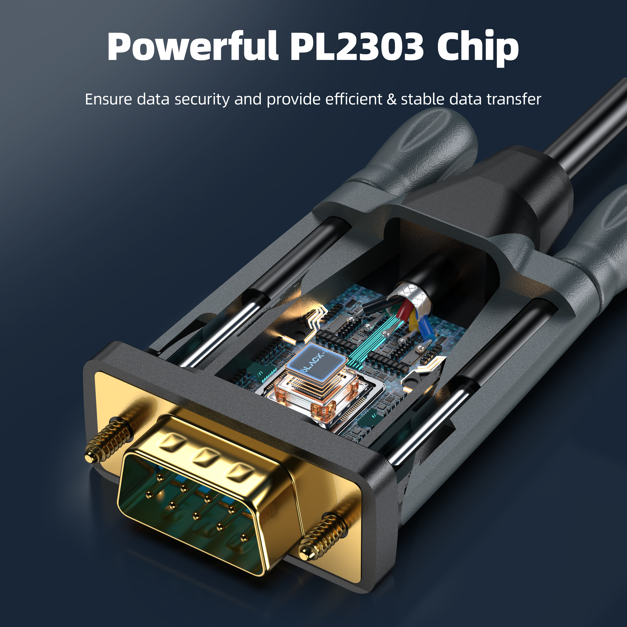 Black-i USB 2.0 to RS232 Cable 1.5 Meter