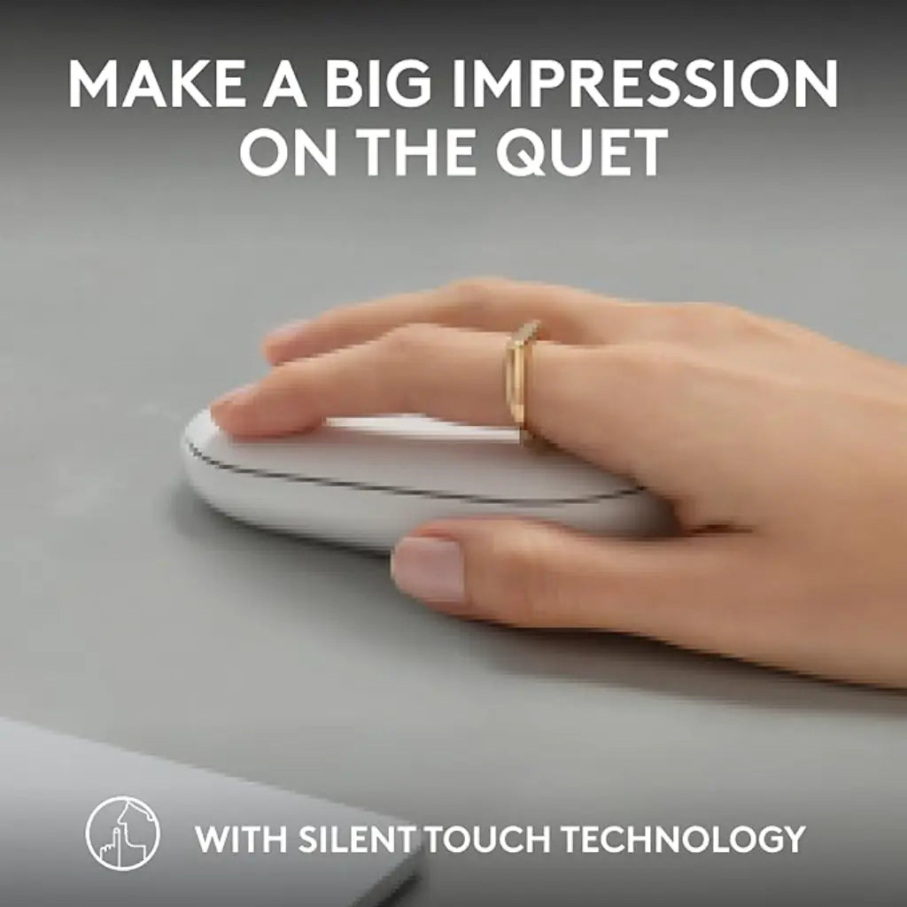 Logitech Pebble Mouse 2 M350s Multi Device Bluetooth Wireless Mouse - White
