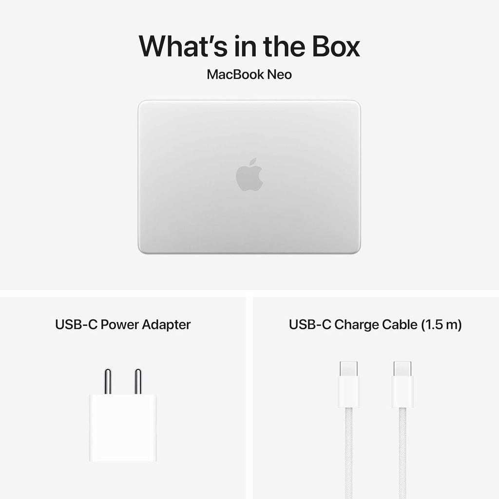 Apple 2026 MacBook Neo 13" Laptop with A18 Pro chip: Built for AI and Apple Intelligence, Liquid Retina Display, 8GB Unified Memory, 512GB SSD Storage, 1080p FaceTime HD Camera, Touch ID; Silver
