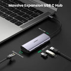 UGREEN USB-C Hub 4-in-1 3x USB 3.0 Gigabit Ethernet MacBook Windows Compatible Type-C Adapter Network LAN Port Hub (60718)