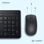Dell KM3322W USB Wireless Spill-Resistant Keyboard and Mouse Combo - Black